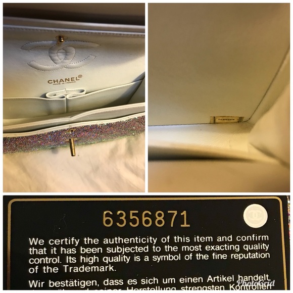 SOLD Authentic Swarovski Chanel Double Flap Bag - Picture 8 of 8